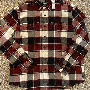 Plaid Men's Shirt - Red, Black, and White
